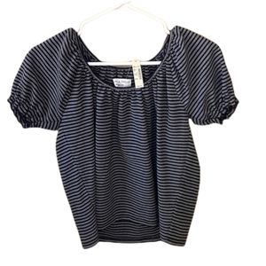 MADEWELL Texture and Thread Peasant top in stripe